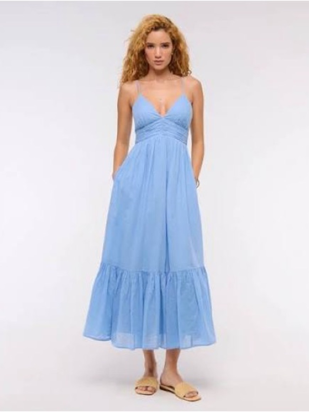 Abercrombie & Fitch Sky Blue Spaghetti Strap Maxi Dress